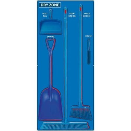 NATIONAL MARKER CO National Marker Dry Zone Shadow Board Combo Kit, Blue/Red, 68 X 30, Aluminum - SBK130AL